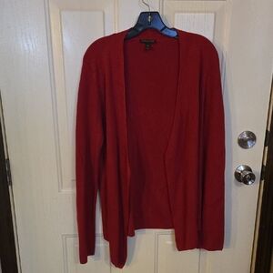 Eileen Fisher Vibrant Red Open Cardigan Size Petite Large